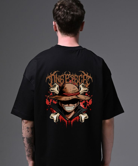 Dark Pirate Luffy Grunge Oversize Tee